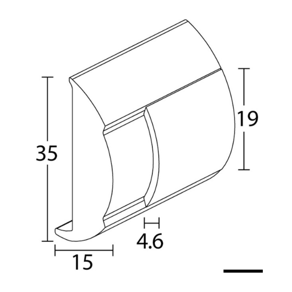 Base cinton PVC Blanco para Perfil Curvado - Imagen 5